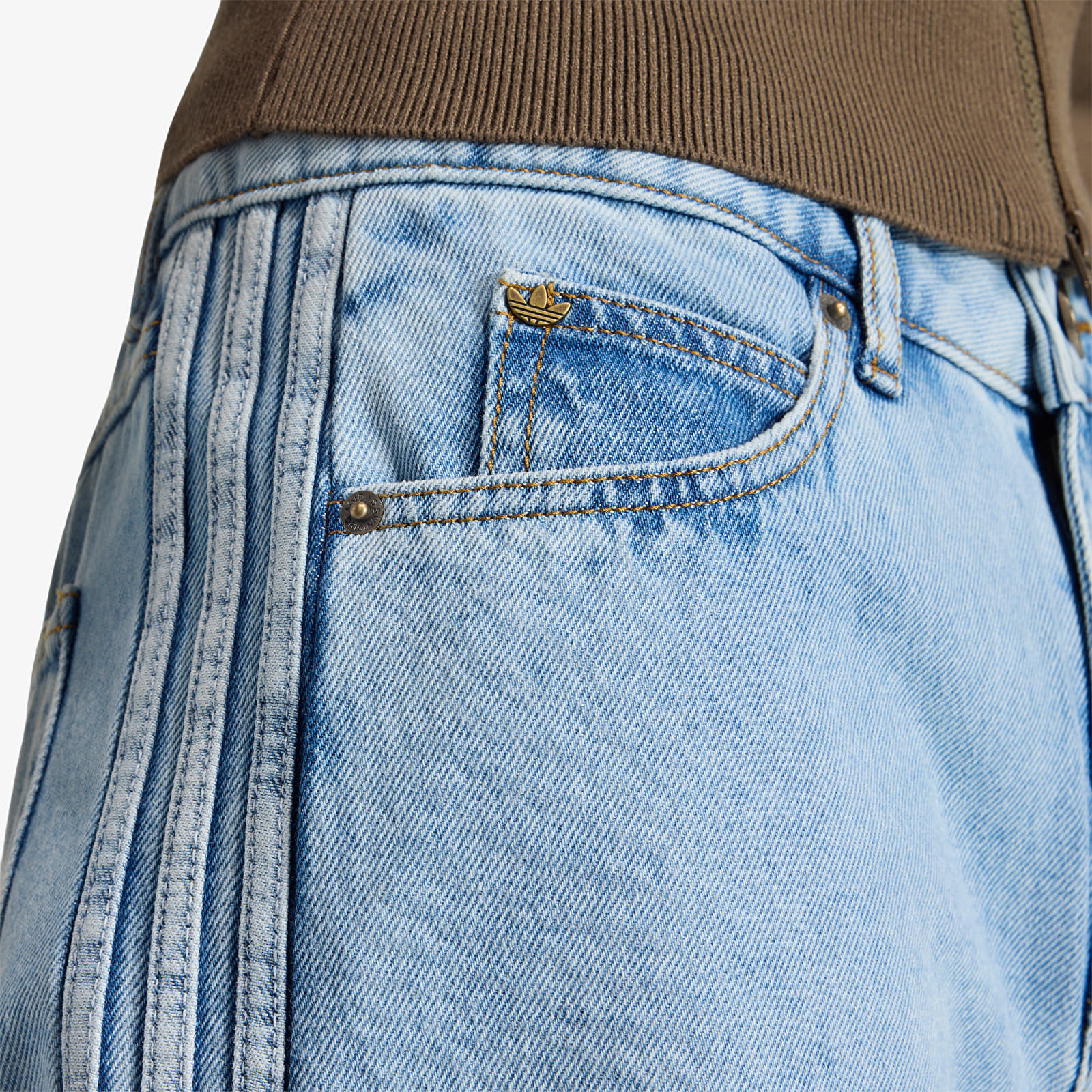 Pants adidas Firebird Mid Rise Straight Denim Pant Light Denim
