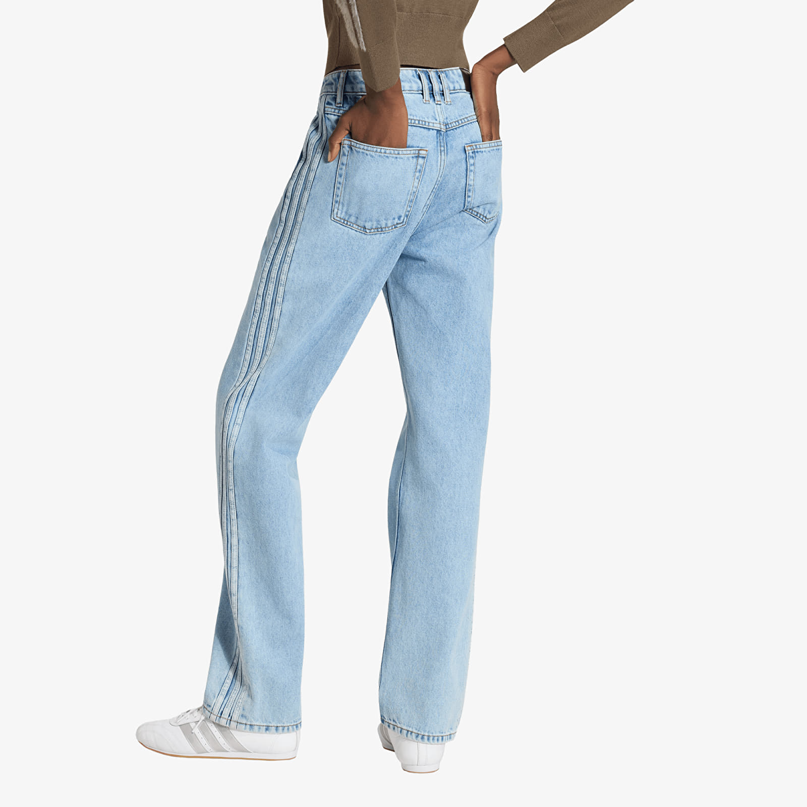 Pants adidas Firebird Mid Rise Straight Denim Pant Light Denim