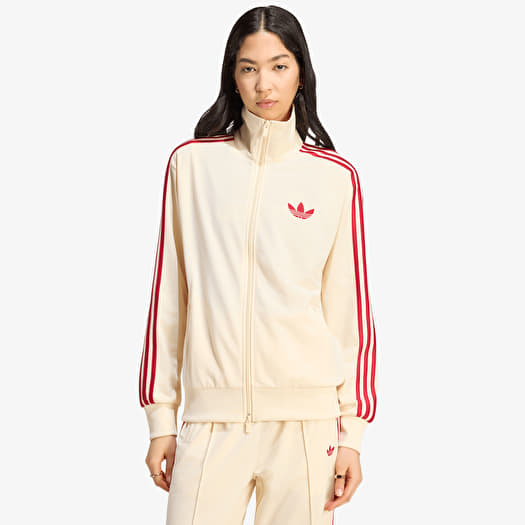 adidas Firebird Track Top Loose Warm Vanilla/ Team Victory Red