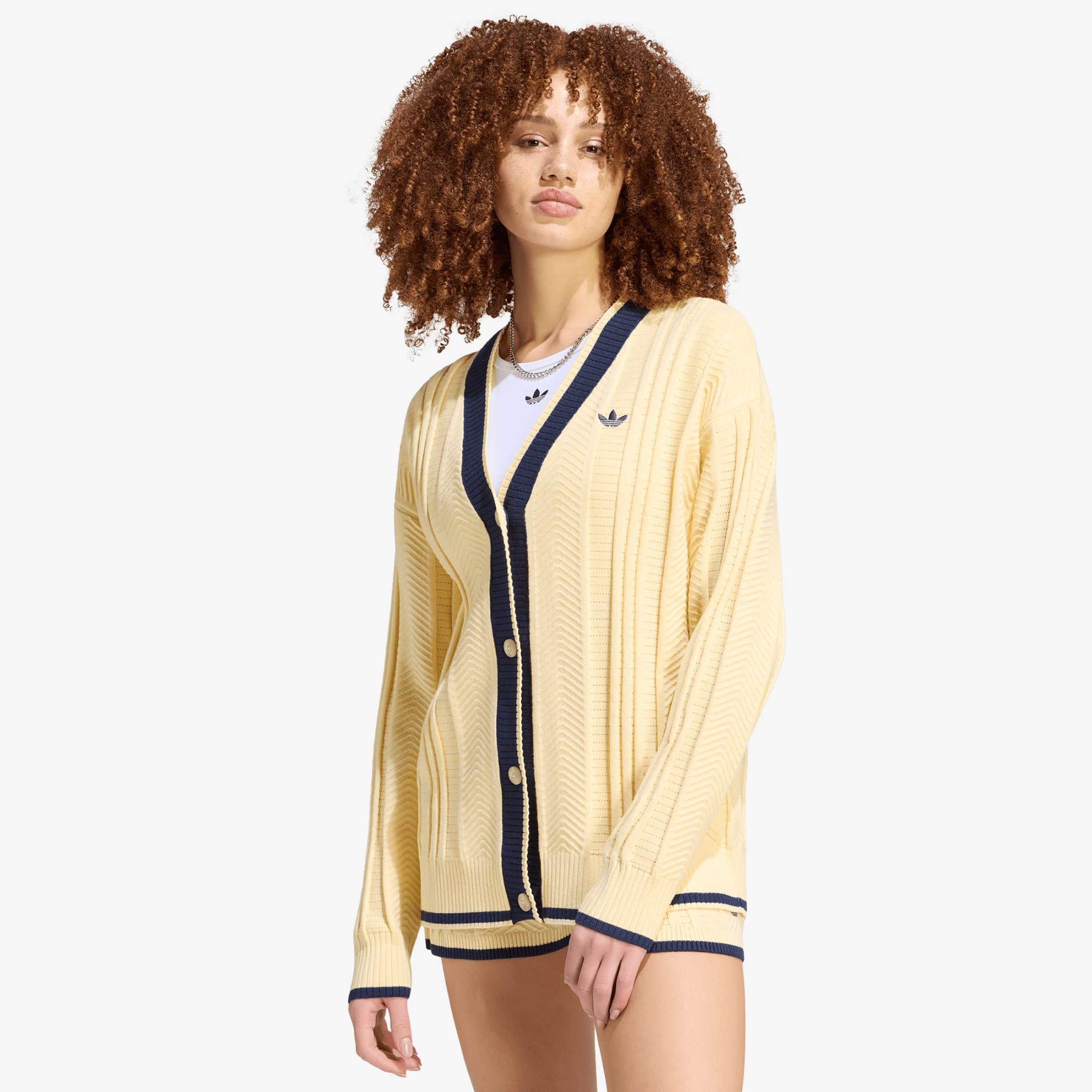 Пуловер adidas Cable Knit Cardigan Warm Vanilla XS