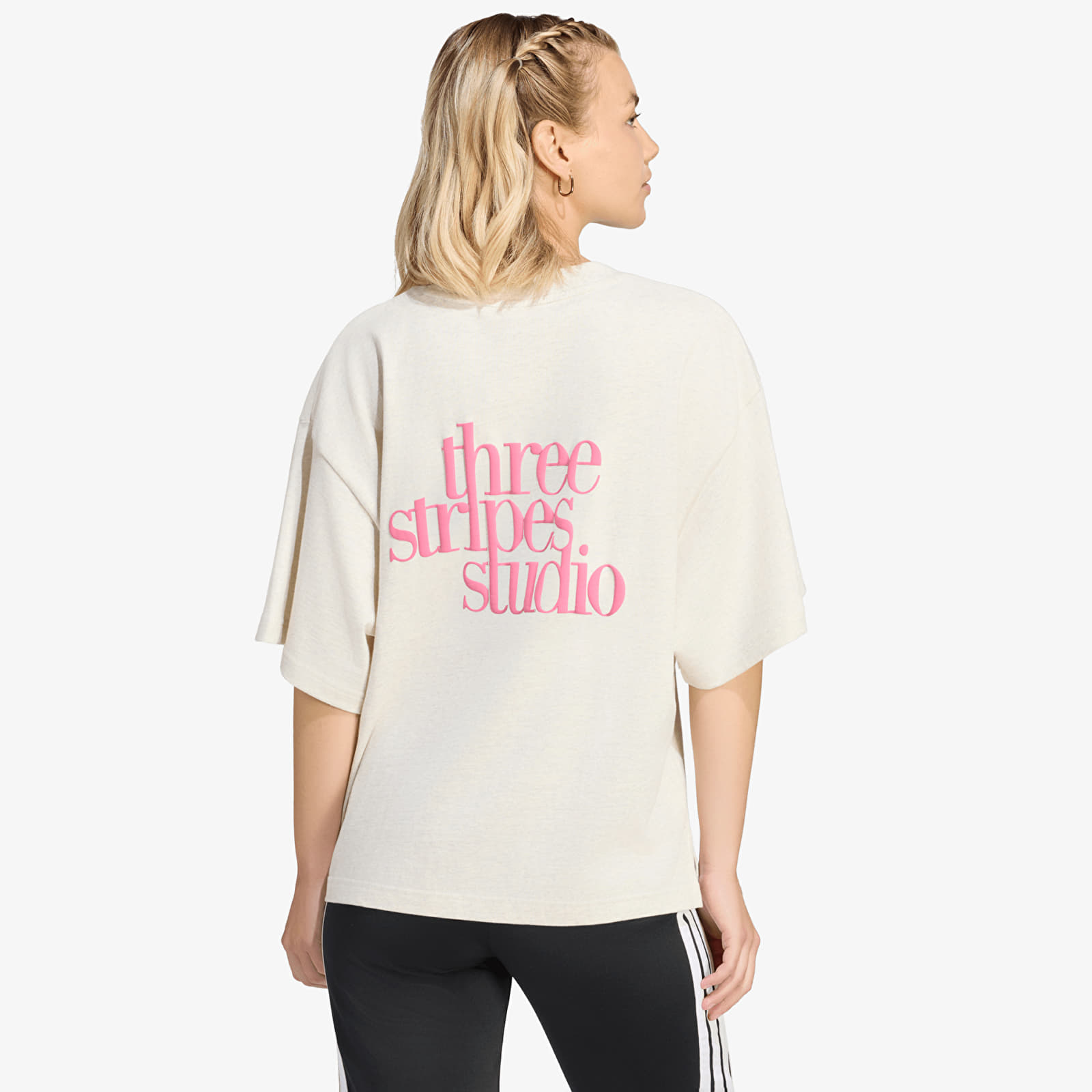 T-shirts adidas 3-Stripes Studio T-Shirt Chalk White Mel.
