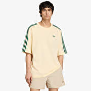 adidas Adicolor 3-Stripes Oversized T-Shirt Warm Vanilla/ Collegiate Green