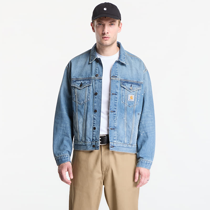 Takki Carhartt WIP Helston Jacket UNISEX Blue Destroy Wash, Splatter