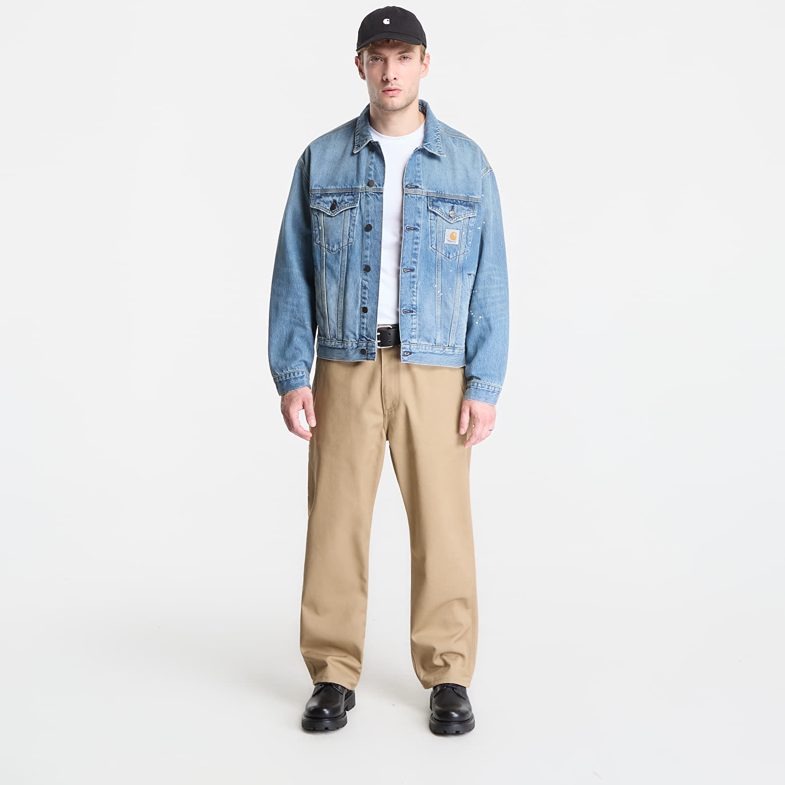 Men's jackets Carhartt WIP Helston Jacket UNISEX Blue Destroy Wash, Splatter