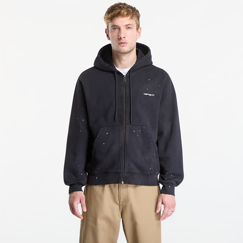 Mikina Carhartt WIP Hooded Painter Jacket UNISEX Black Destroy Wash, Splatter
