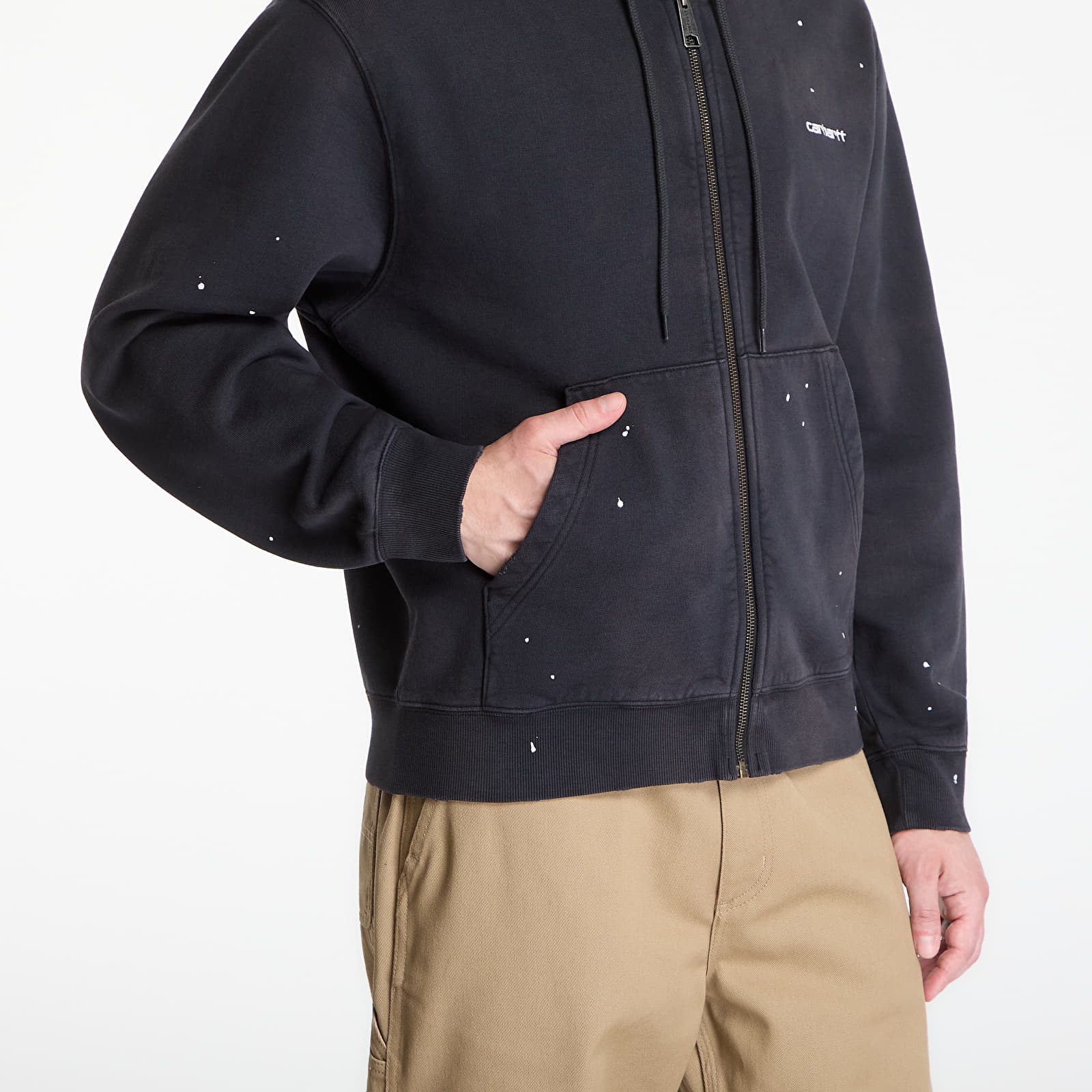 Hoodies and sweatshirts  Carhartt WIP Hooded Painter Jacket UNISEX Black Destroy Wash, Splatter