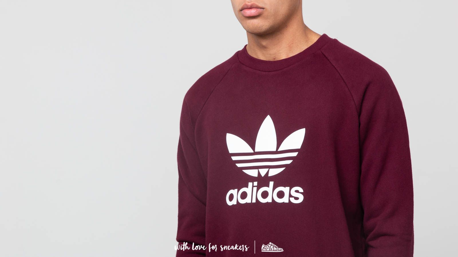 Adidas trefoil sweatshirt maroon store