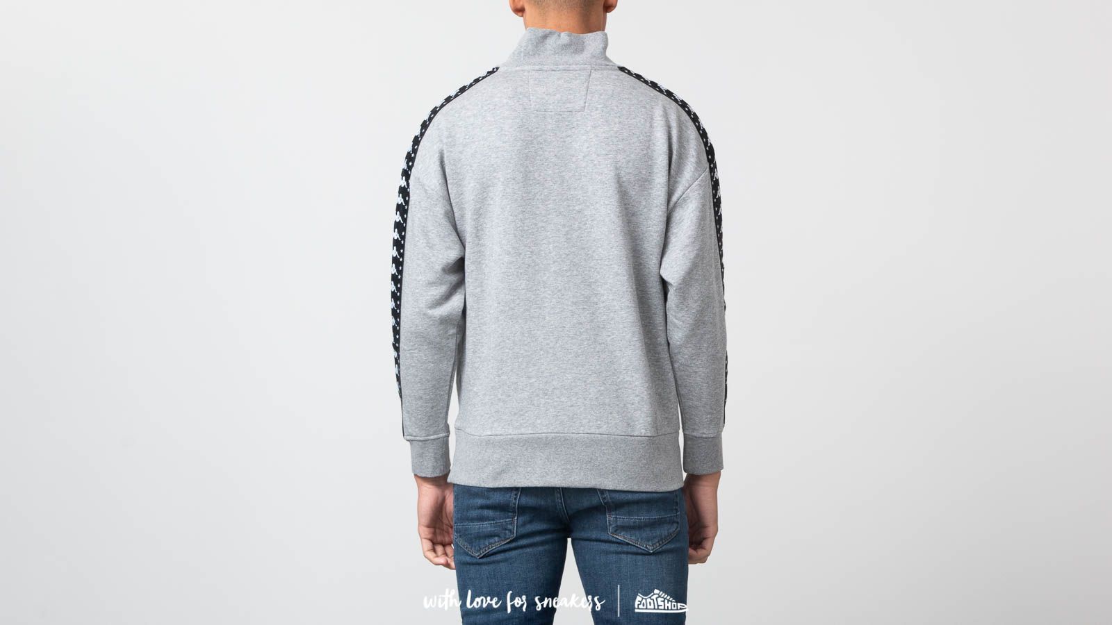 Mikiny Kappa Authentic Alef Man Crewneck Grey