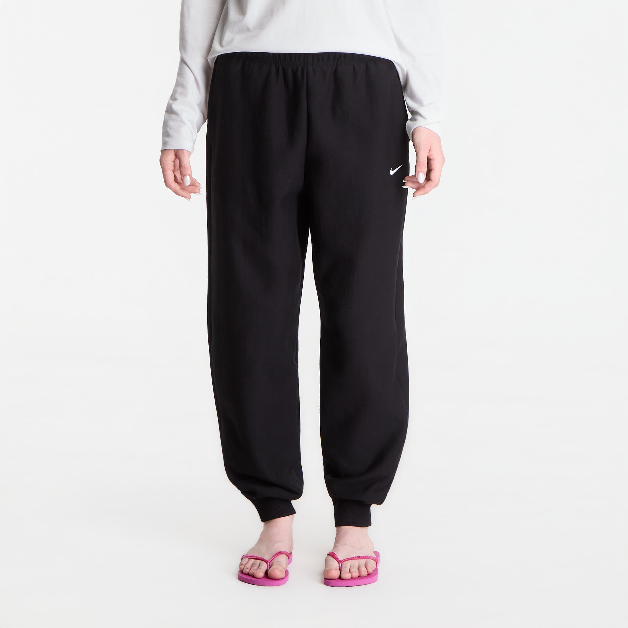 Потници Nike Studio Fleece Heavyweight Women's Oversized High-Rise Joggers Total Black/ Sail S