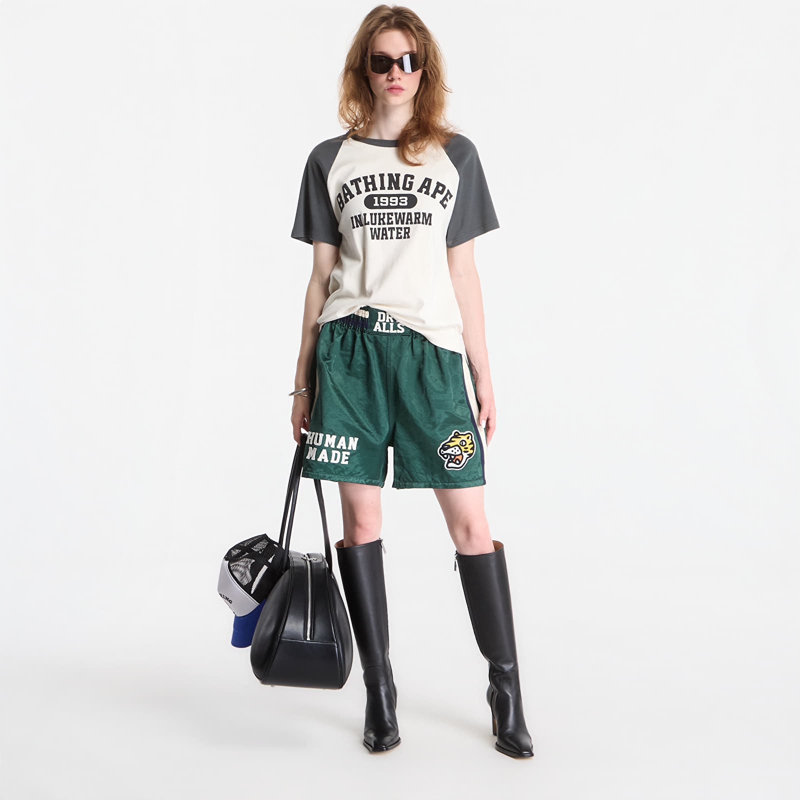 T-Shirts A Bathing Ape Bathing Ape Raglan Tee UNISEX Charcoal