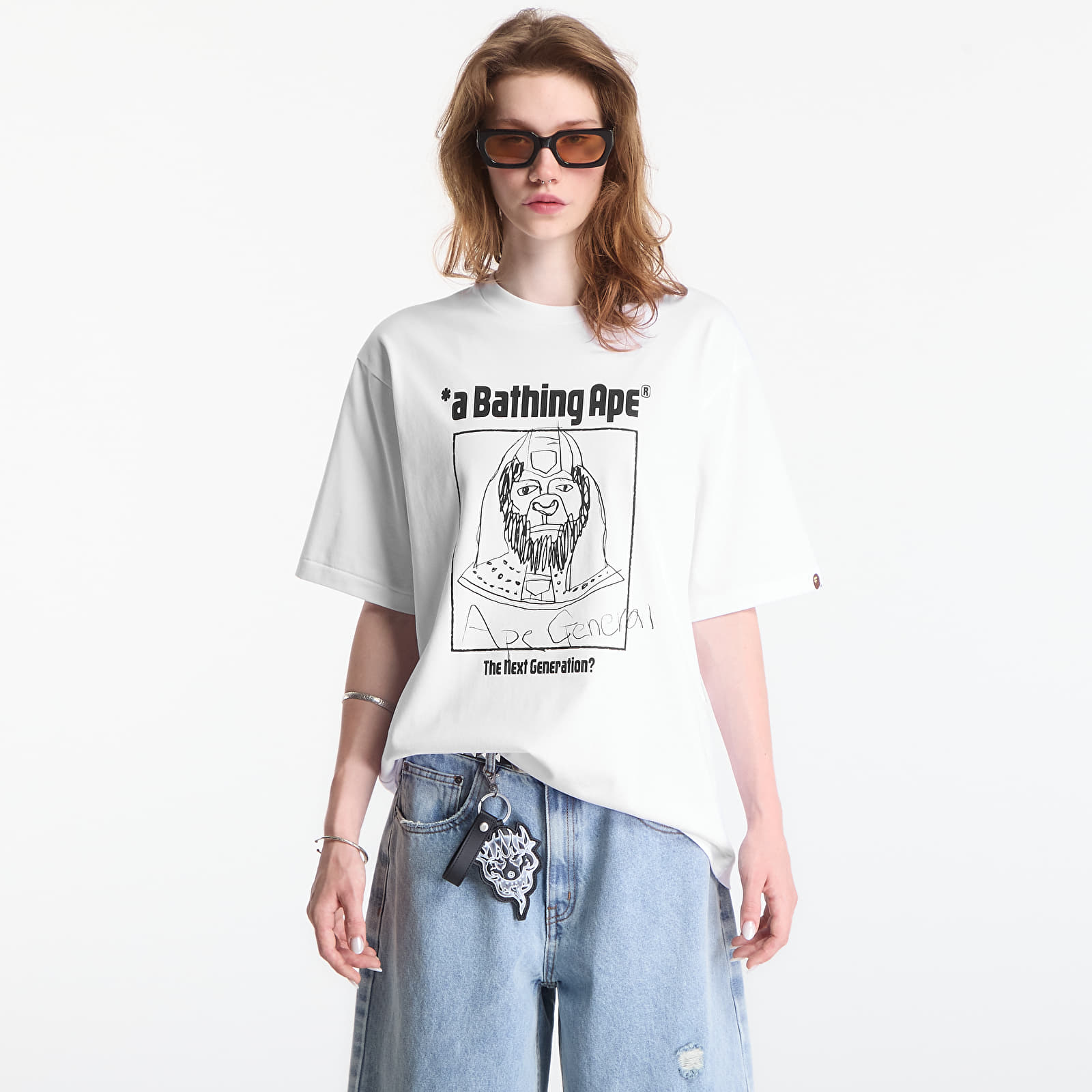 T-Shirts A Bathing Ape Hand Draw Ape General Relaxed Fit Tee UNISEX White