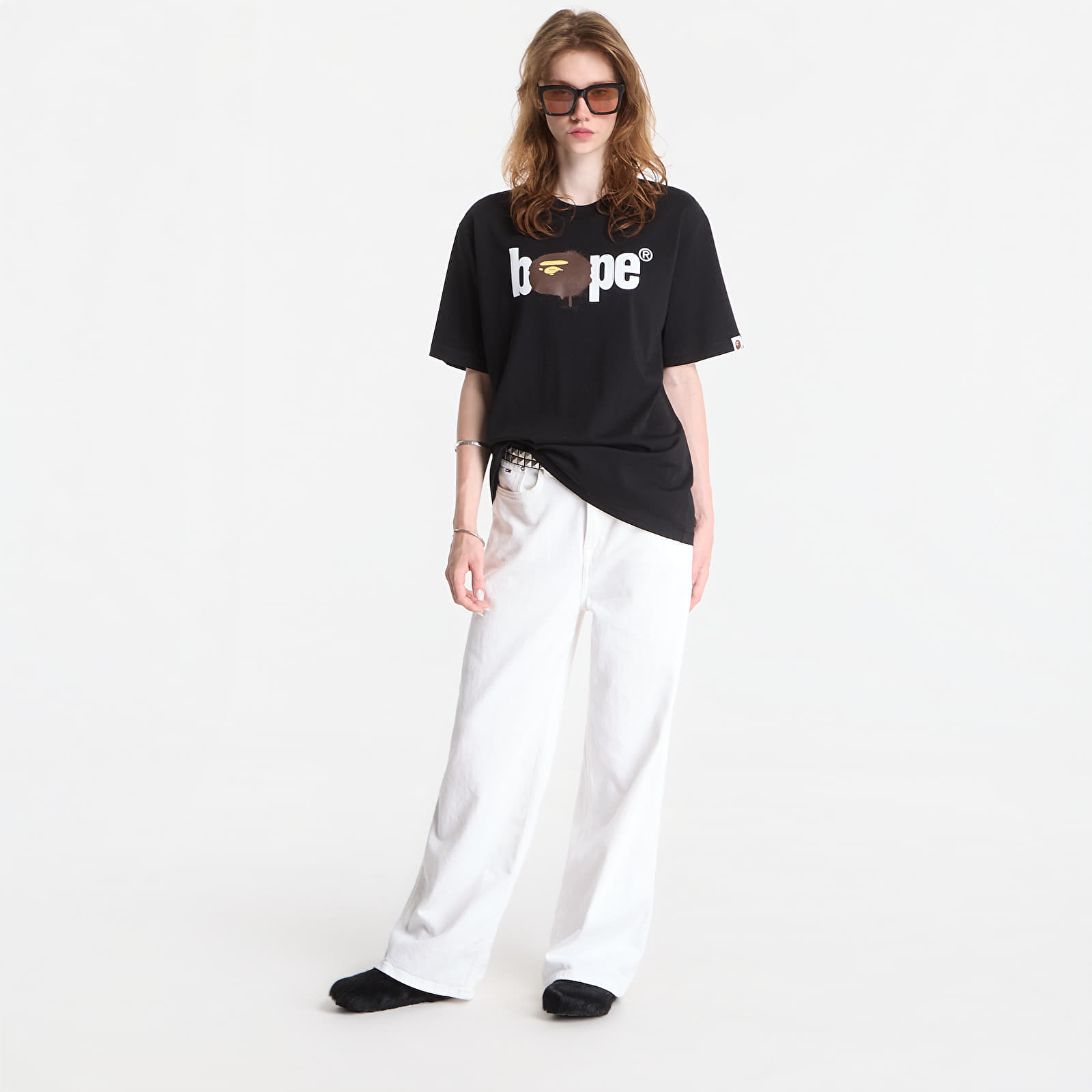 T-shirts A Bathing Ape Graffiti Bape Logo Relaxed Fit Tee UNISEX Black