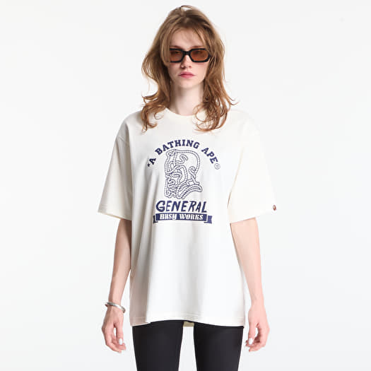 A Bathing Ape Ape General College Relaxed Fit Tee UNISEX Ivory