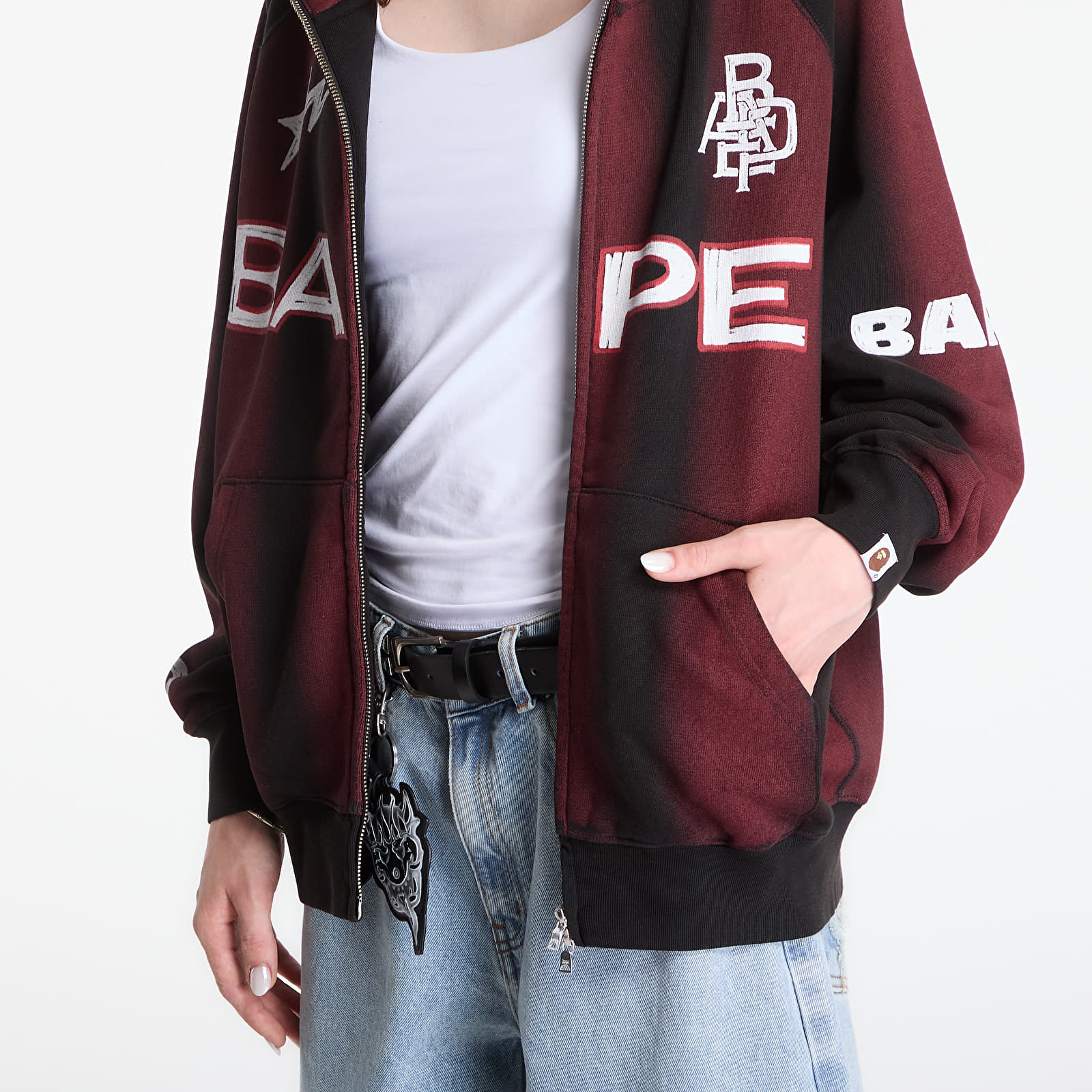 Hoodies and sweatshirts  A Bathing Ape Hand Draw Football Shark Relaxed Fit Full Zip Hoodie UNISEX Black