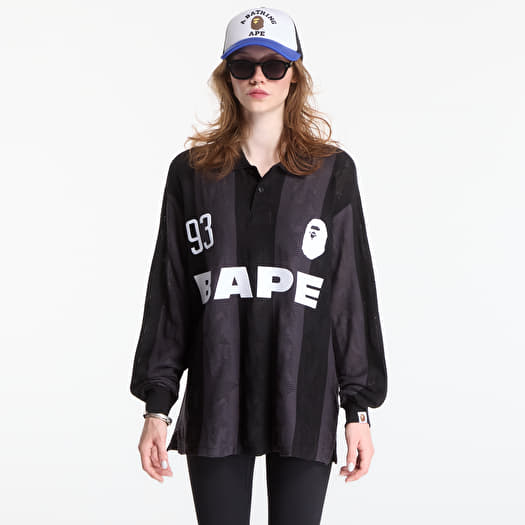 T-shirt A Bathing Ape Sta Stripe Pattern Jacquard Multi Logo Relaxed Fit Ls Tee UNISEX Black