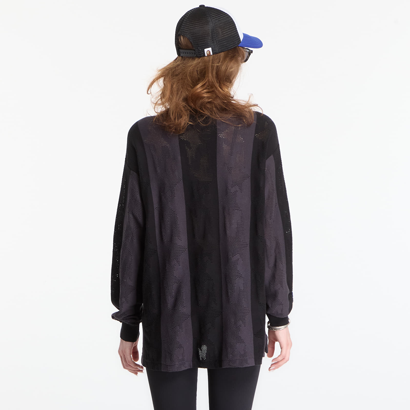 T-shirts A Bathing Ape Sta Stripe Pattern Jacquard Multi Logo Relaxed Fit Ls Tee UNISEX Black