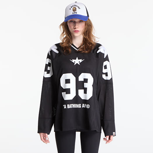 A Bathing Ape Line Camo Multi Logo Cropped Fit Football Jersey UNISEX Black