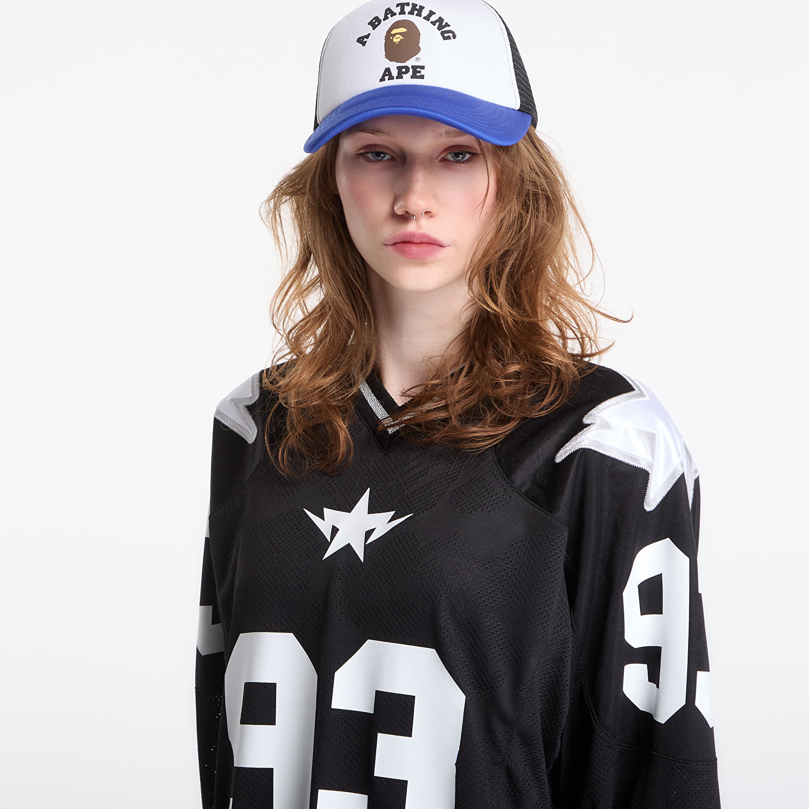 Maillots A Bathing Ape Line Camo Multi Logo Cropped Fit Football Jersey UNISEX Black