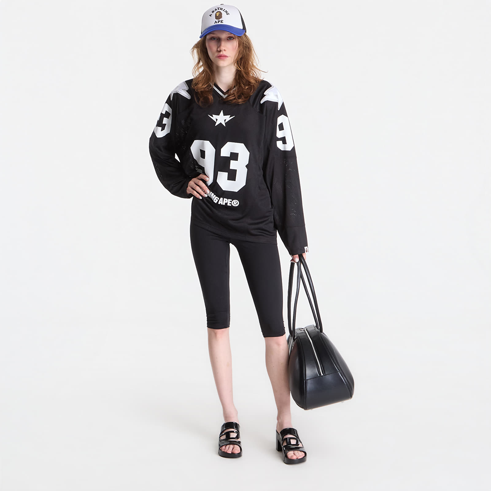Maillots A Bathing Ape Line Camo Multi Logo Cropped Fit Football Jersey UNISEX Black