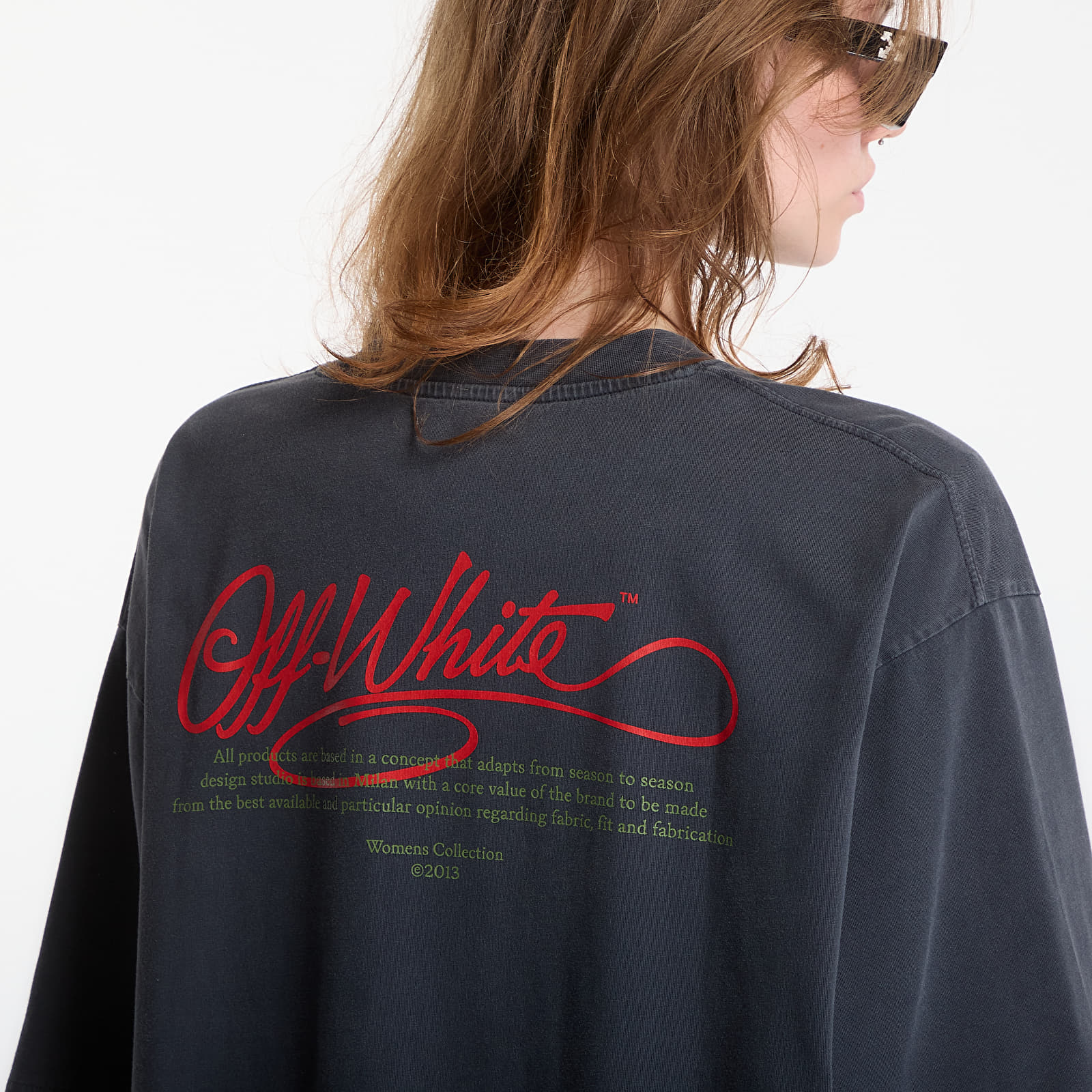 Футболки Off-White Flowers Field Skate Tee UNISEX Fade Out Black High Risk Red