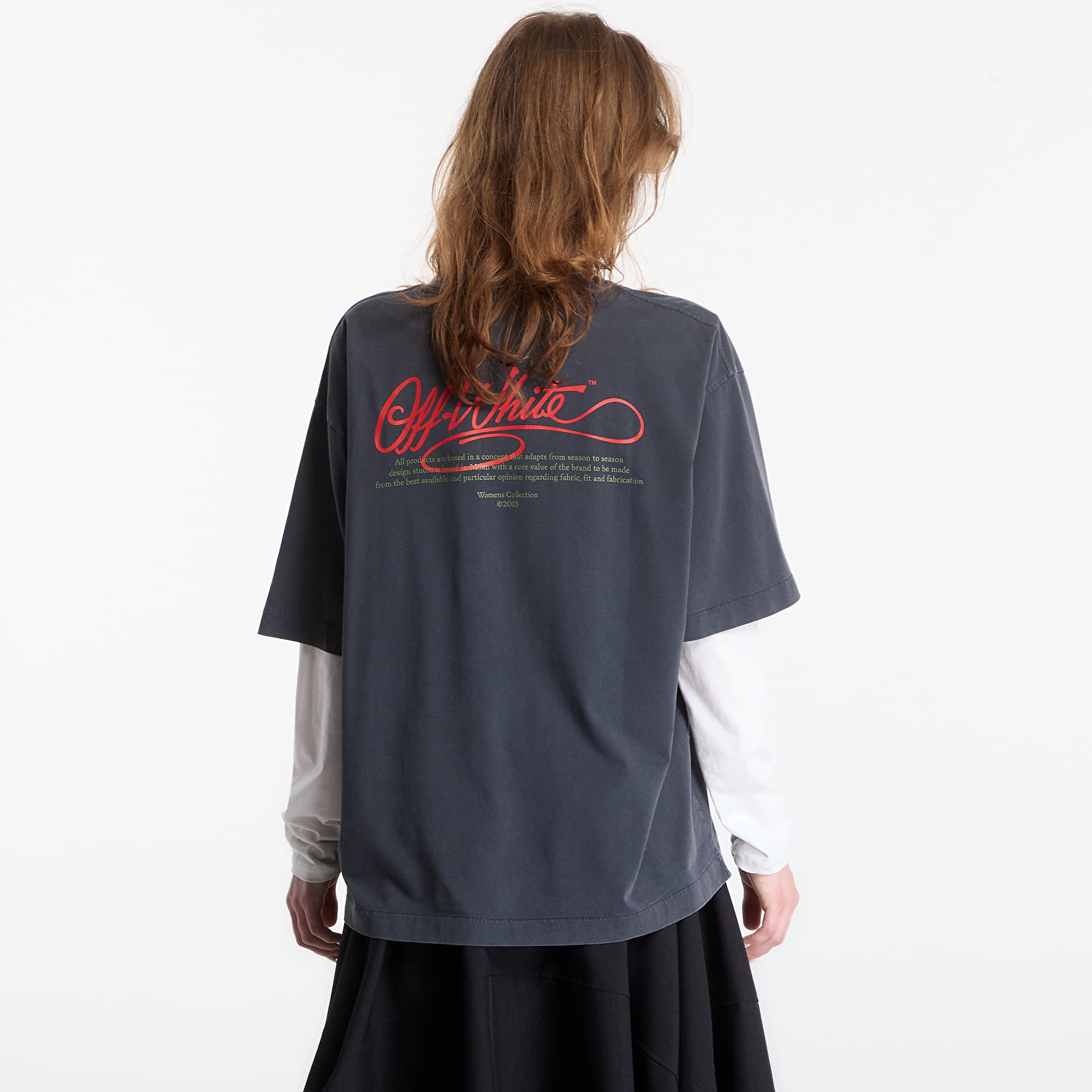 Футболки Off-White Flowers Field Skate Tee UNISEX Fade Out Black High Risk Red