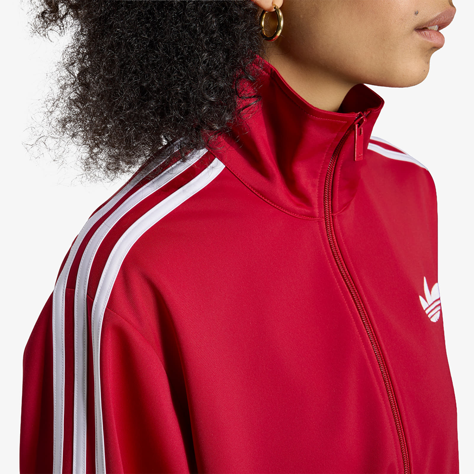 Hoodies voor dames adidas Firebird Track Top Loose Team Victory Red/ White