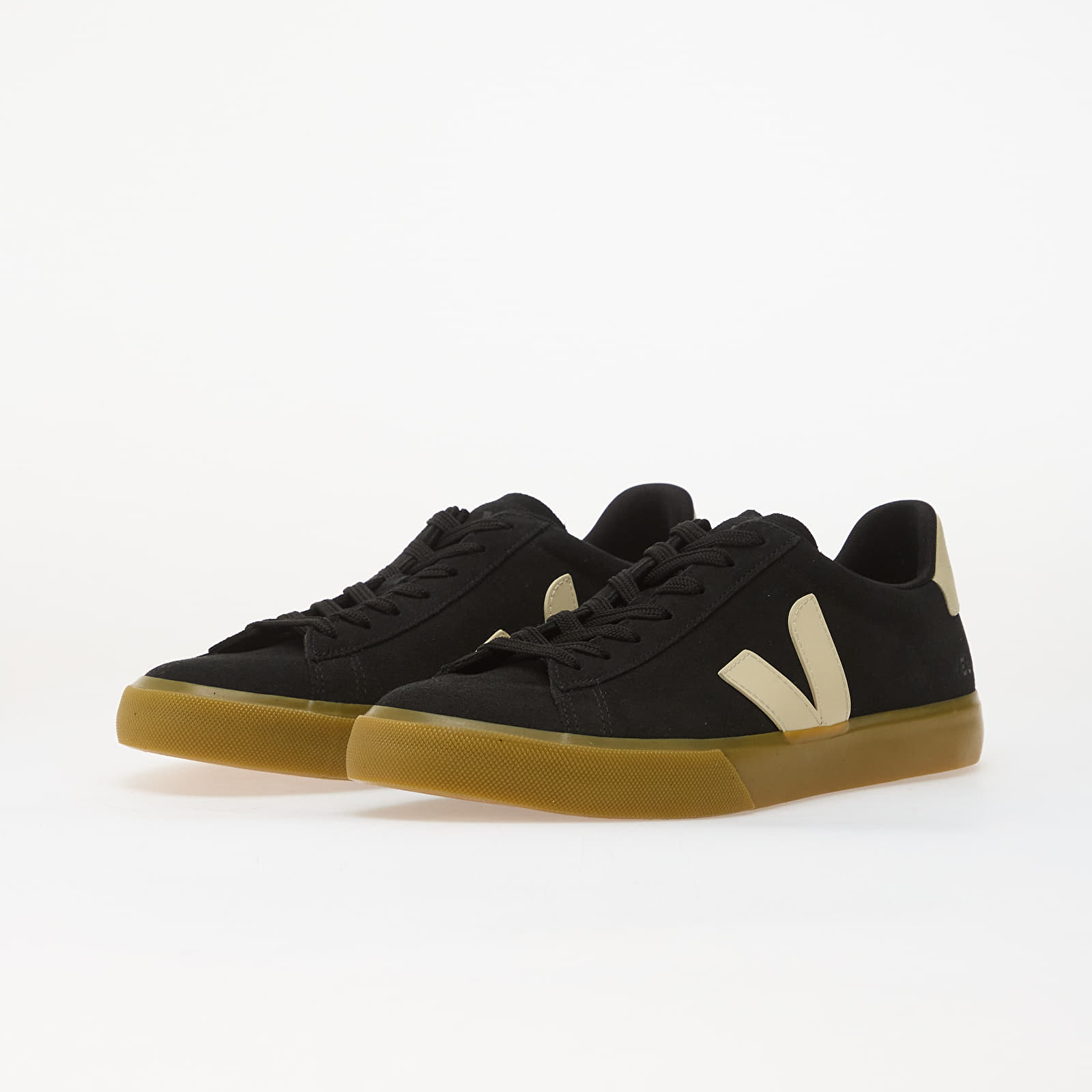 Chaussures et baskets homme Veja Campo Suede Black/ Pierre/ Natural