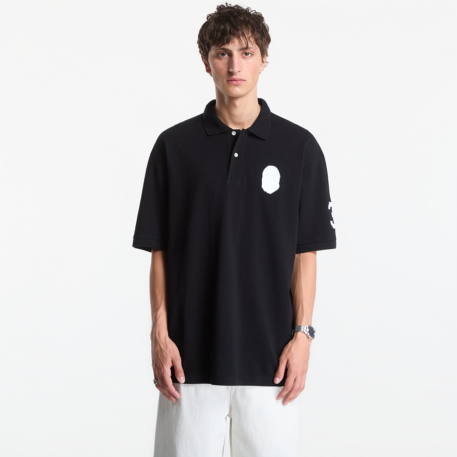 T-shirts A Bathing Ape Large Ape Head Relaxed Fit Polo UNISEX Black