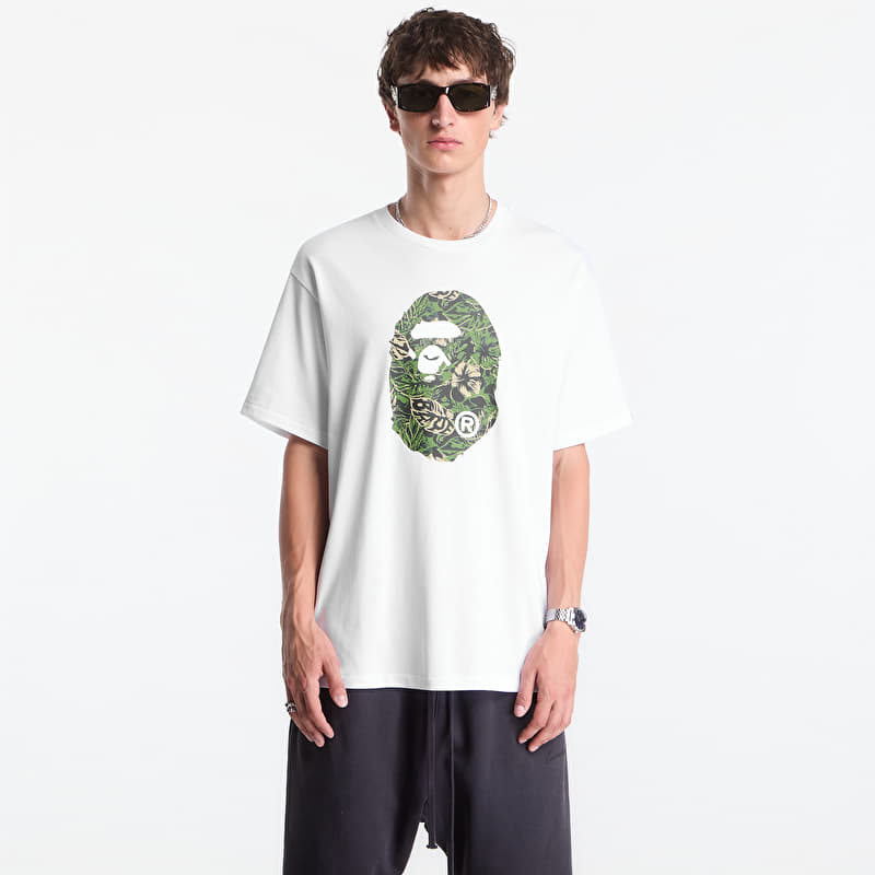 Tričko A Bathing Ape Palm Resort Camo Ape Head Tee UNISEX White