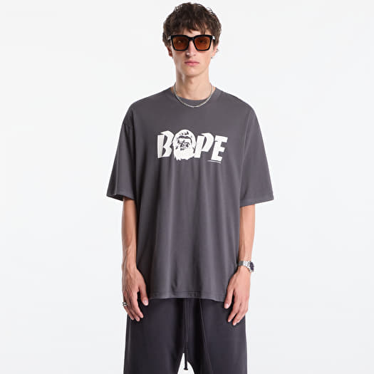 A Bathing Ape Bape Logo Relaxed Fit Tee UNISEX Charcoal