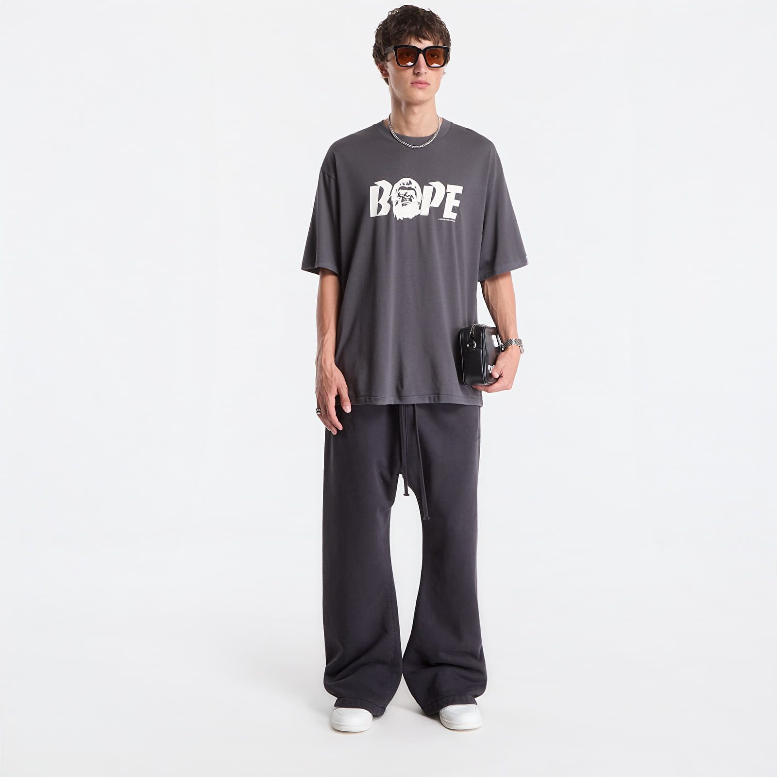 T-shirts A Bathing Ape Bape Logo Relaxed Fit Tee UNISEX Charcoal