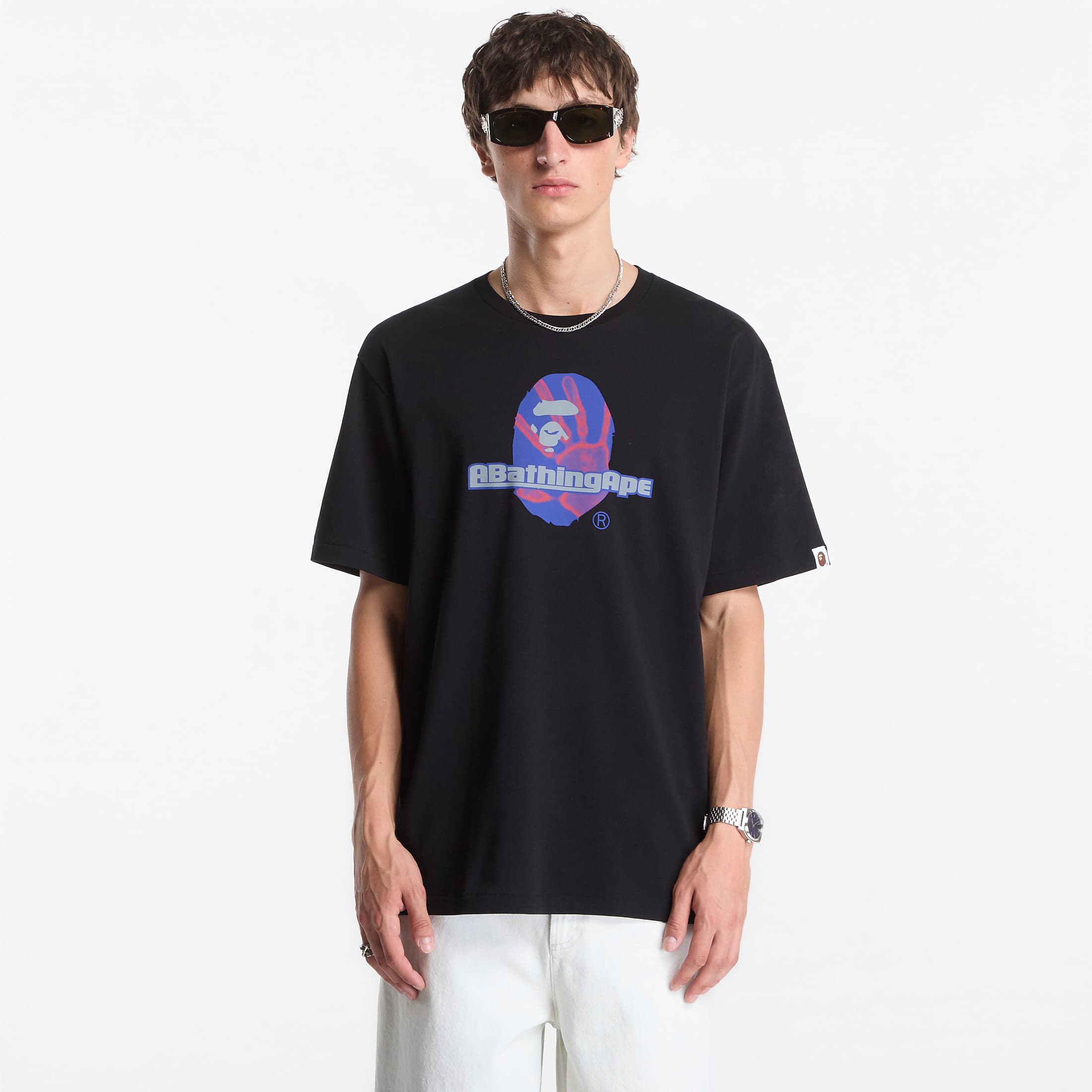 Tričko A Bathing Ape Handprint Ape Head Tee UNISEX Black L