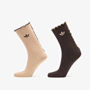adidas Ruffle Crew Socks 2 Pairs Magic Beige/ Aurora Coffee