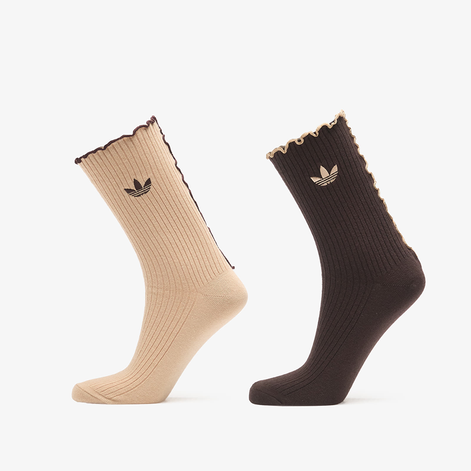 Zoknik adidas Ruffle Crew Socks 2 Pairs Magic Beige/ Aurora Coffee