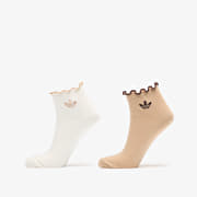 adidas Ruffle Quarter Socks Off White/ Magic Beige/ Aurora Coffee