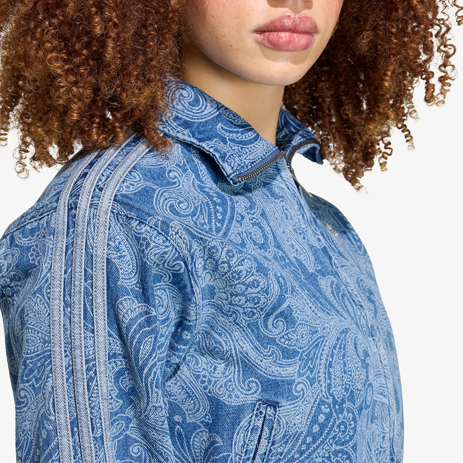 Jackets adidas Liberty London Firebird Denim Tracktop Medium Vintage Denim/ Light Denim
