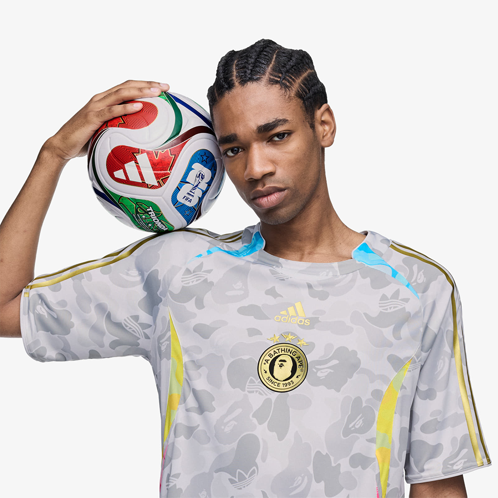 T-shirts adidas x BAPE Teamgeist Tee A White