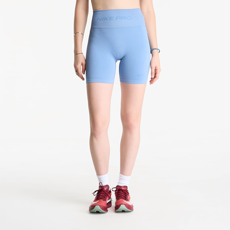 Kratke hlače Nike Pro Seamless Women's Dri-FIT High-Waisted 5" Biker Shorts Work Blue