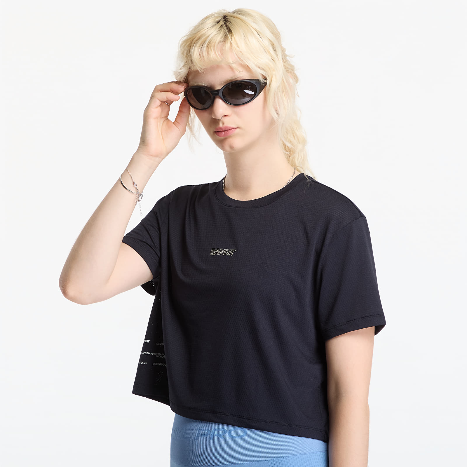 T-shirts BANDIT Micromesh™ Cropped Run Tee Black