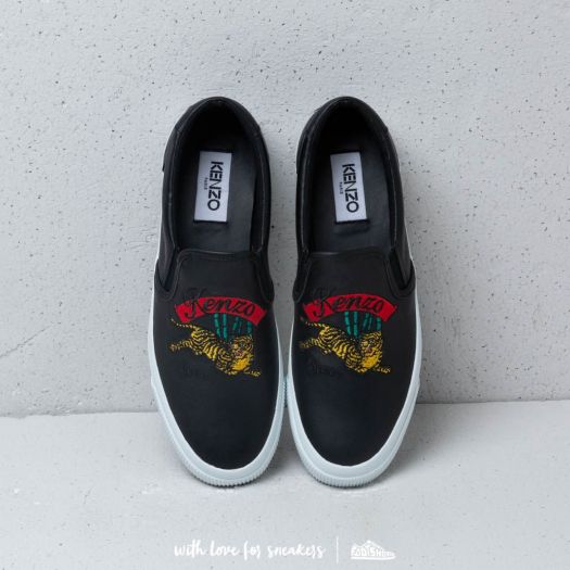 Kenzo K-Skate Sneakers Jumping Tiger Slip On Black/ White | Footshop