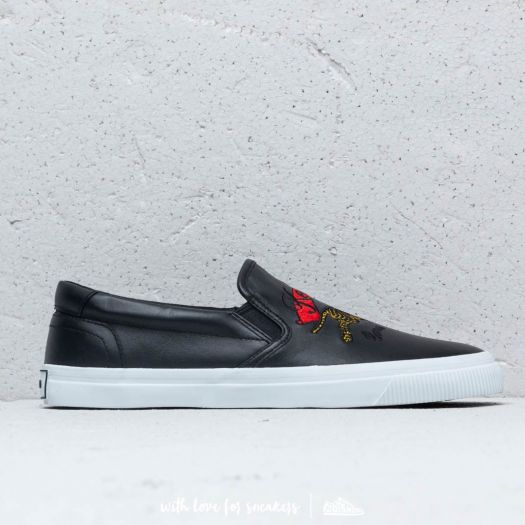 Kenzo K-Skate Sneakers Jumping Tiger Slip On Black/ White | Footshop