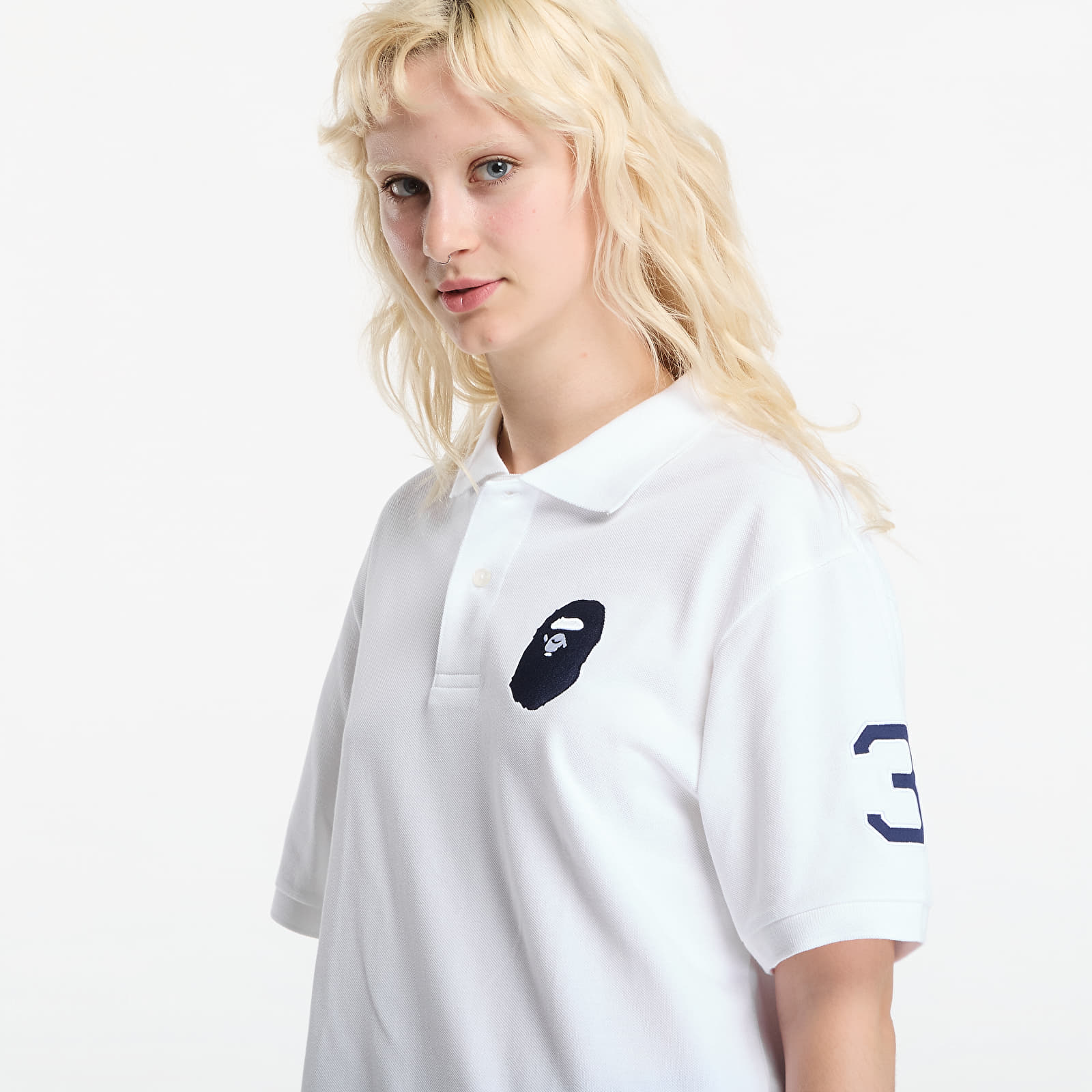 T-Shirts A Bathing Ape Large Ape Head Relaxed Fit Polo UNISEX White