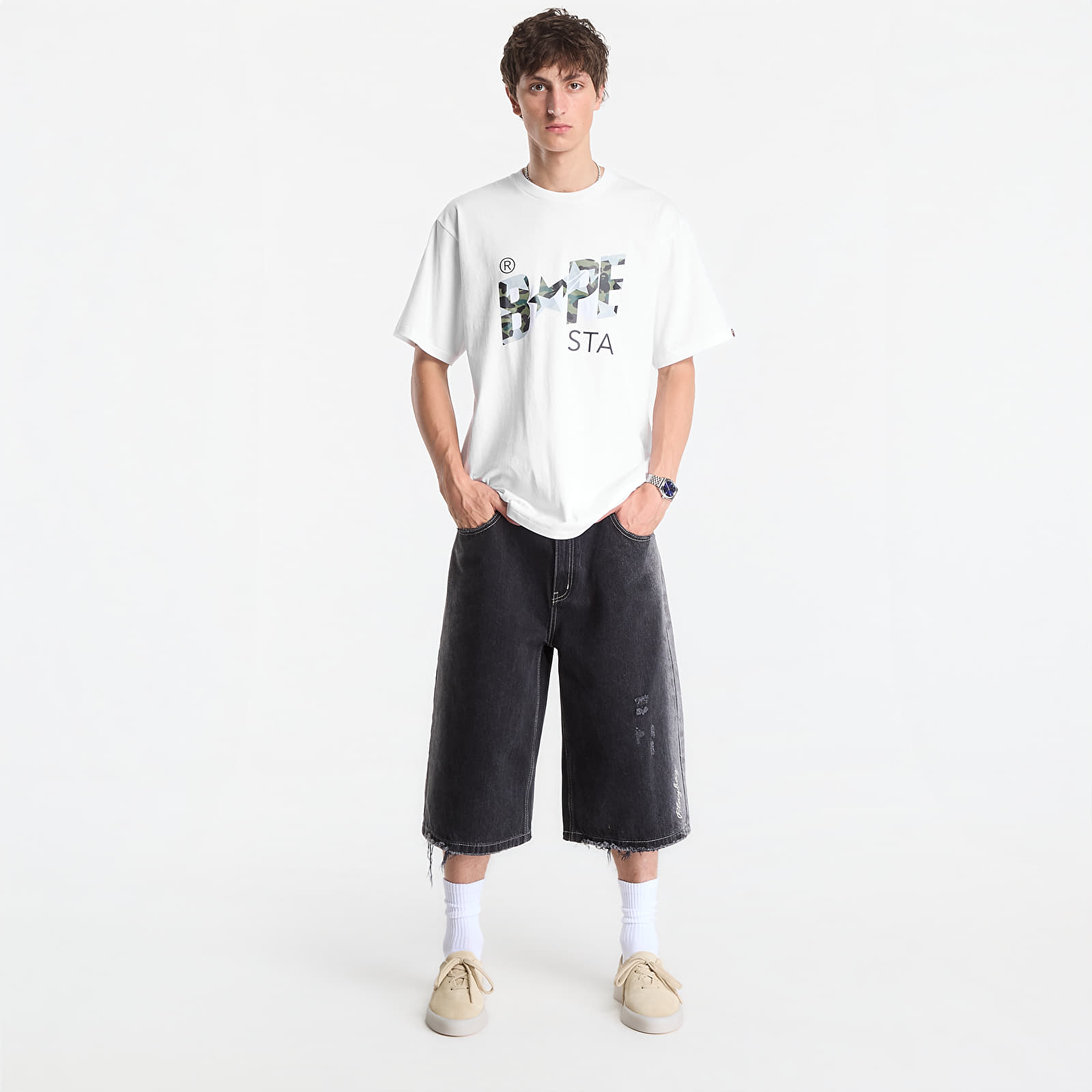 T-shirts A Bathing Ape Sta Over Print 1st Camo Bape Sta Tee UNISEX White