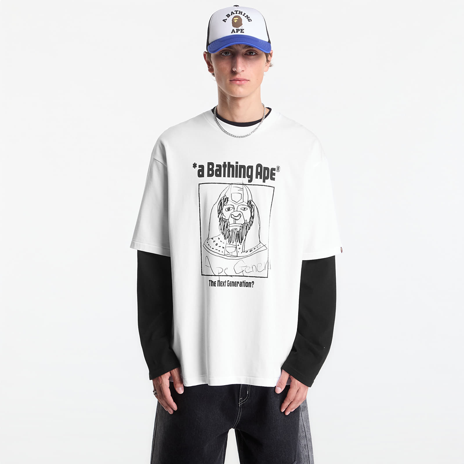 T-Shirts A Bathing Ape Hand Draw Ape General Relaxed Fit Tee UNISEX White