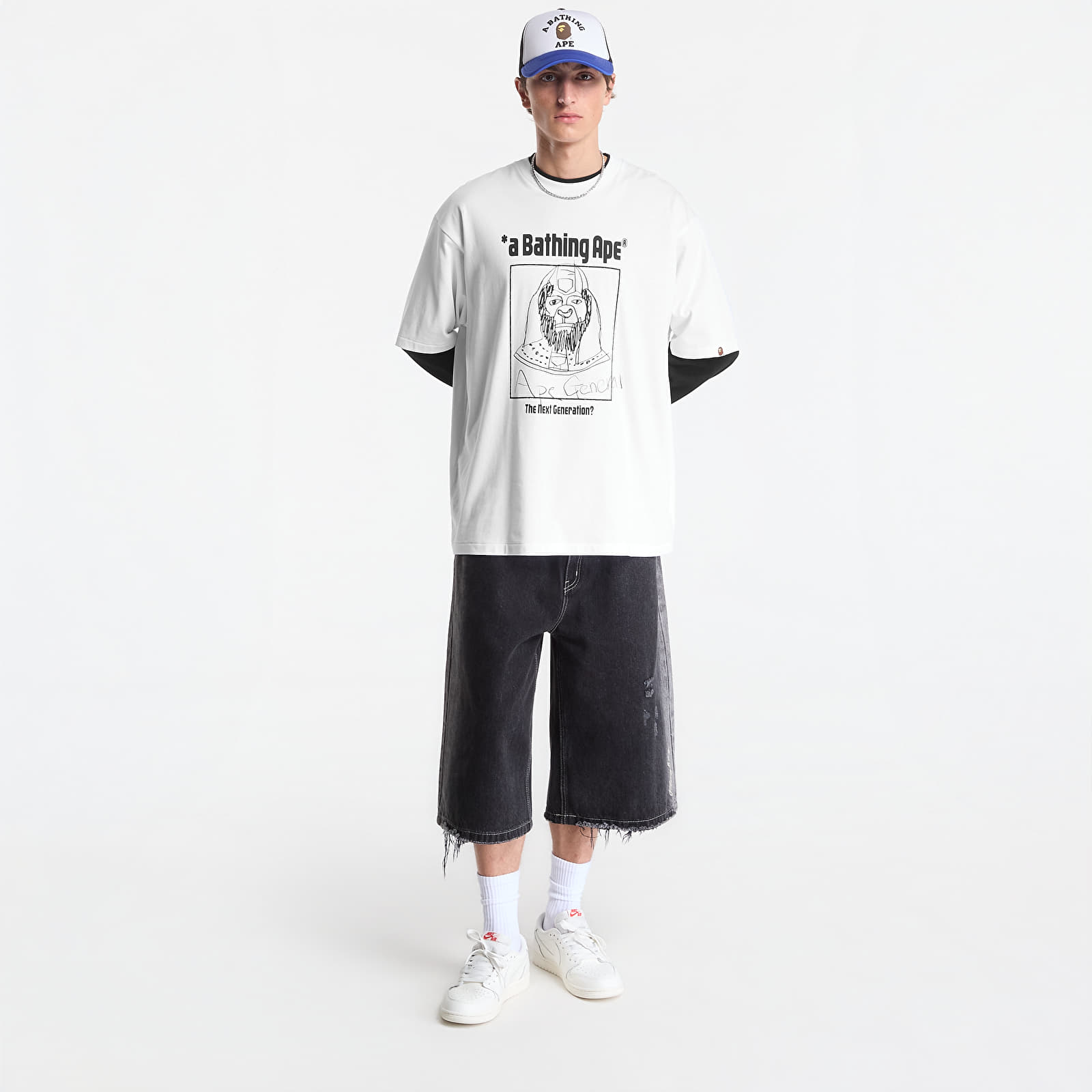 T-Shirts A Bathing Ape Hand Draw Ape General Relaxed Fit Tee UNISEX White