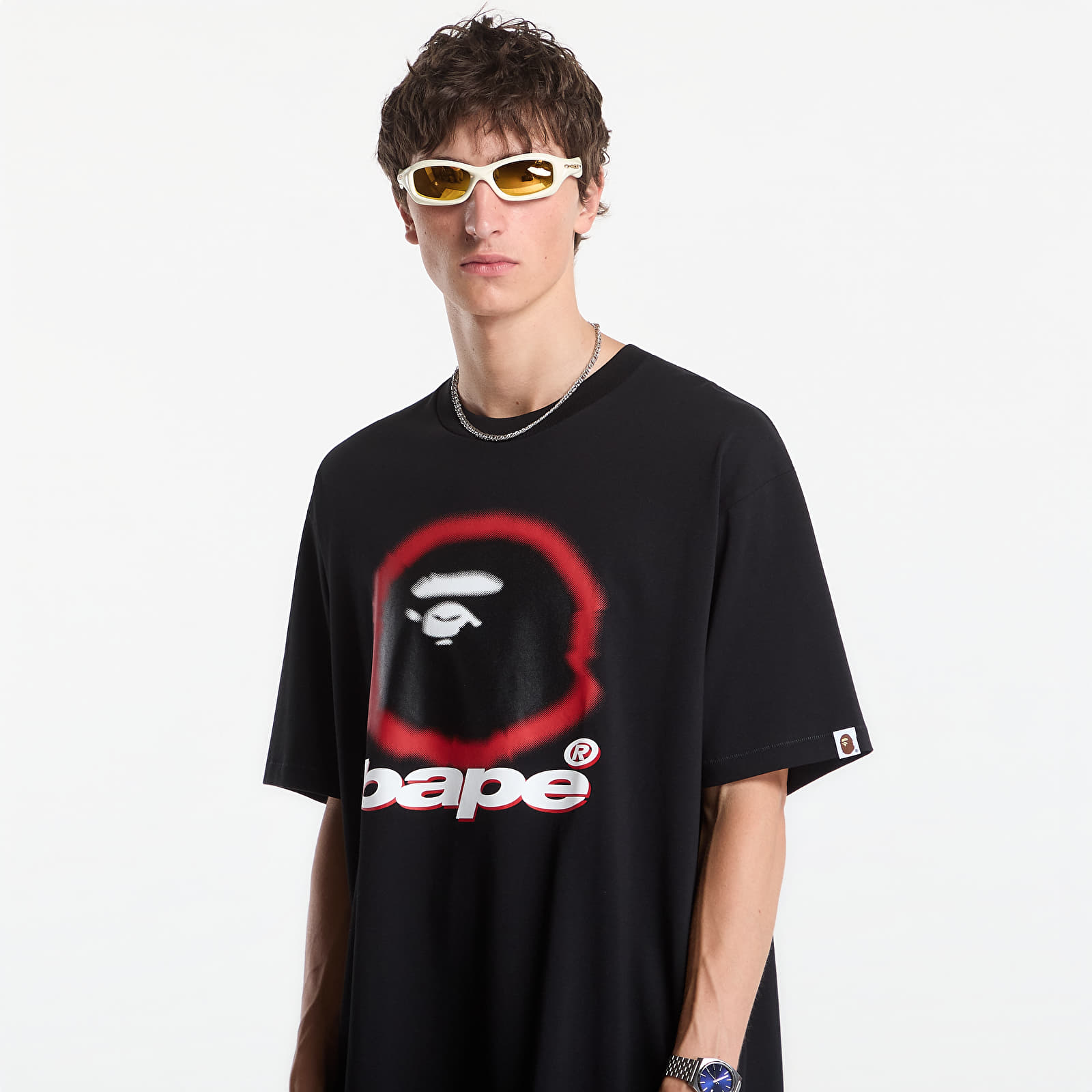 Koszulki A Bathing Ape Spray Ape Head Relaxed Fit Tee UNISEX Black