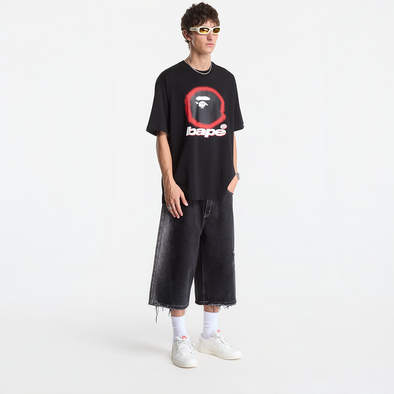 Koszulki A Bathing Ape Spray Ape Head Relaxed Fit Tee UNISEX Black