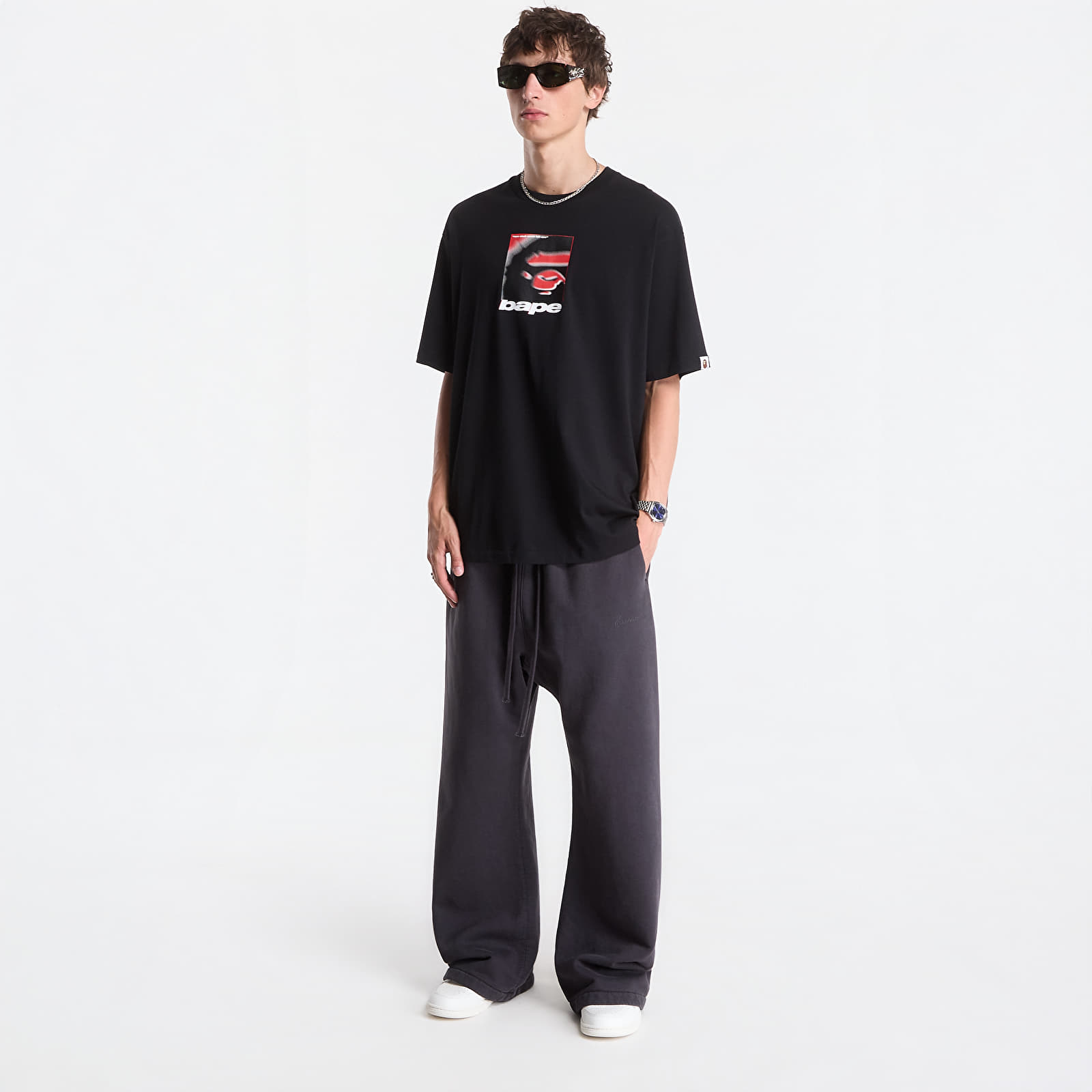 Tricouri  A Bathing Ape Spray Ape Head Box Relaxed Fit Tee UNISEX Black