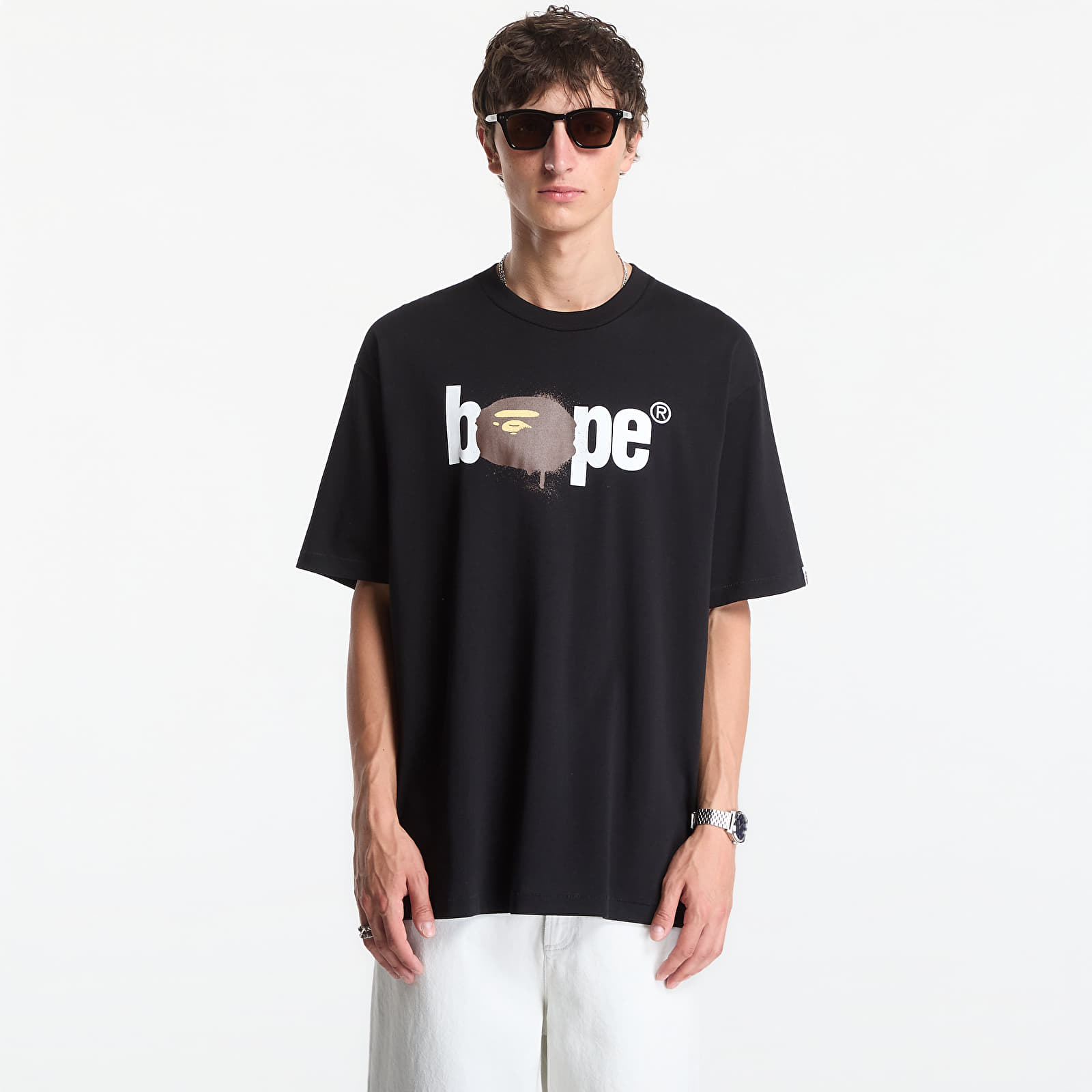 T-shirts A Bathing Ape Graffiti Bape Logo Relaxed Fit Tee UNISEX Black