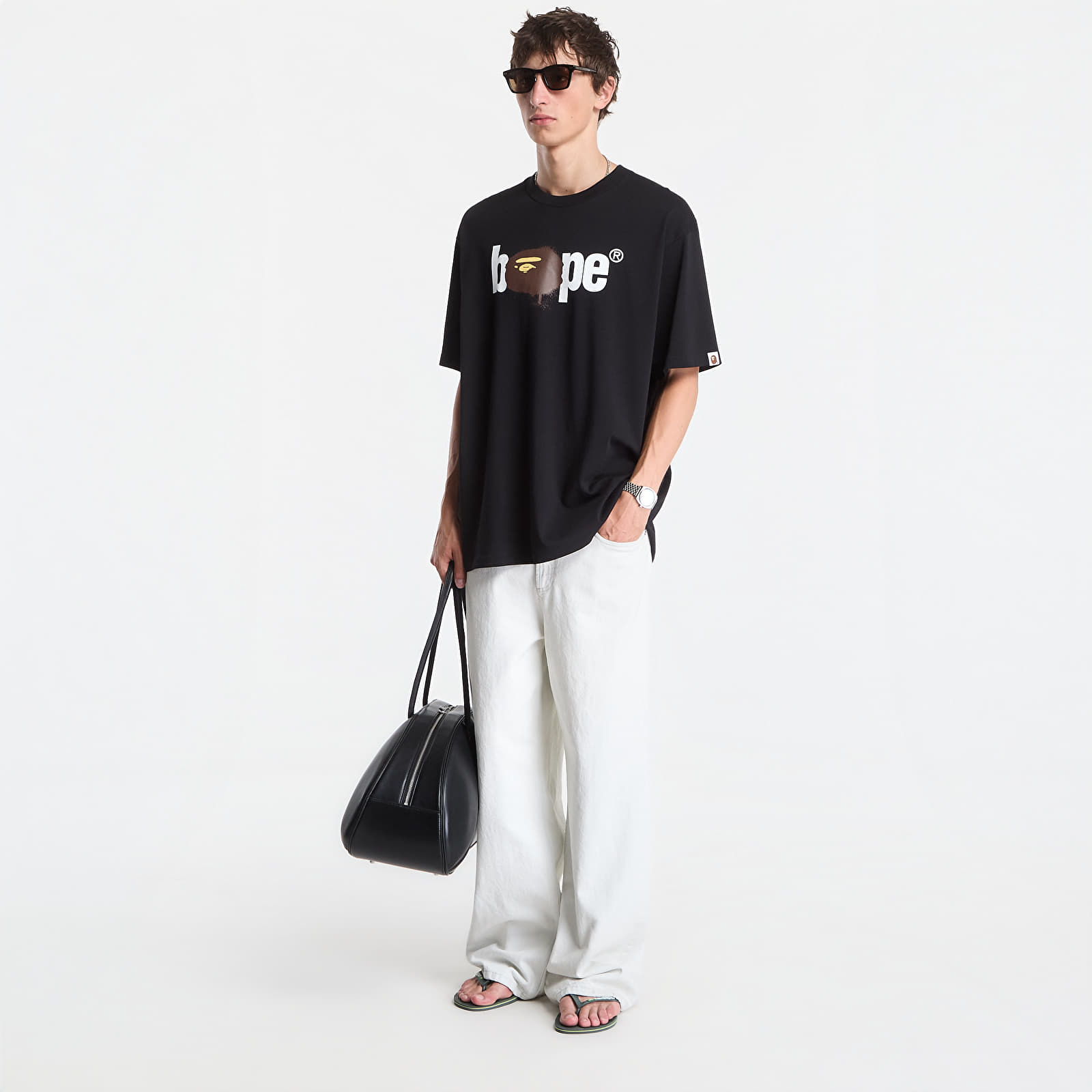 T-shirts A Bathing Ape Graffiti Bape Logo Relaxed Fit Tee UNISEX Black